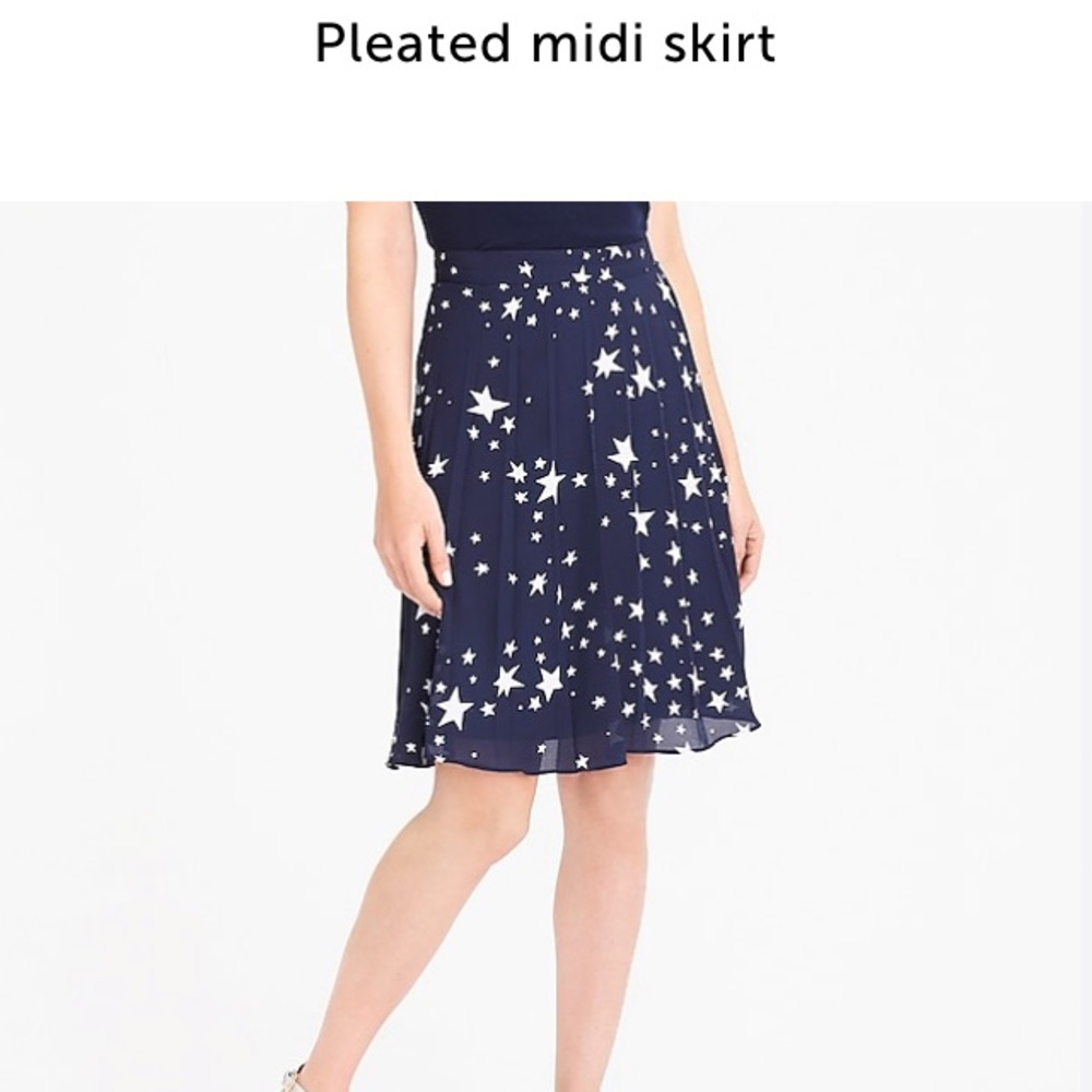 NWT J Crew Factory Star Pleated Skirt Sz 4